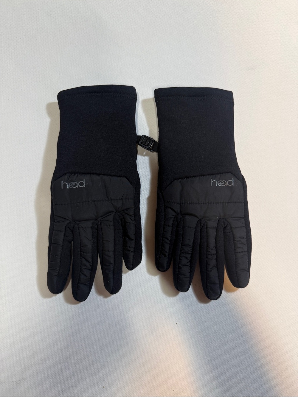 Head Black Quilted Insulated Gloves with Clip